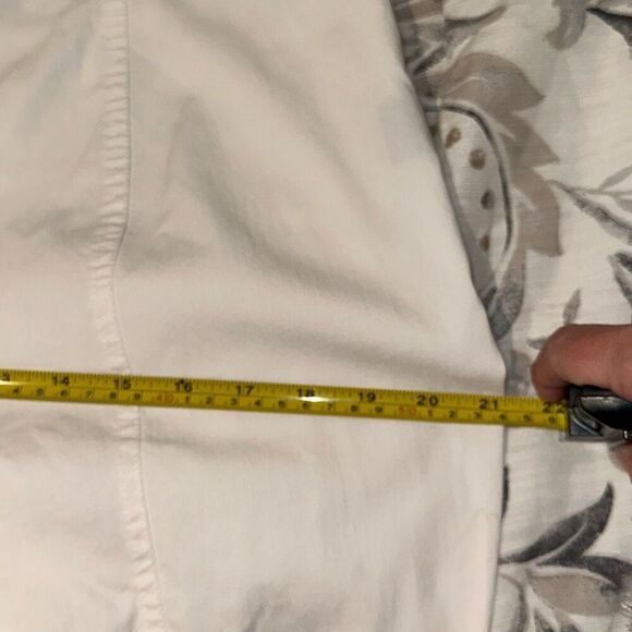 Style & Co White Stretch Flat Front Pull On Mid-Rise Chino Pants Ladies Large - Picture 8 of 9